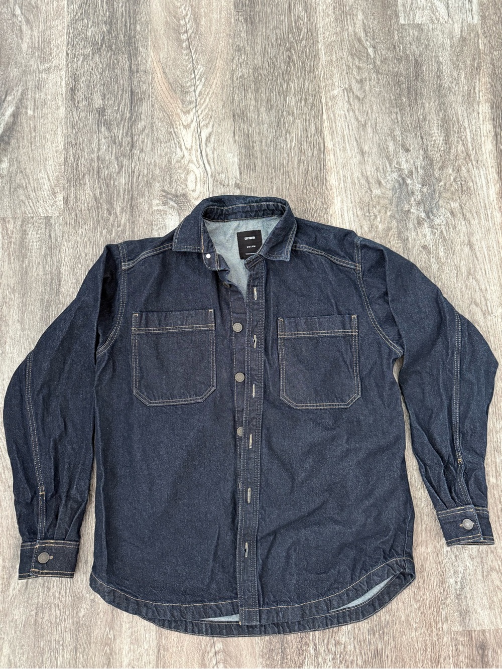 Cotton On Women’s Oversized Dark Blue Denim Button-Up Jacket